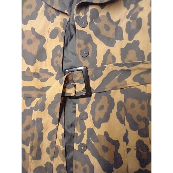 INC International Concepts Leopard Print Trench Coat With Belt Medium - Picture 7 of 10